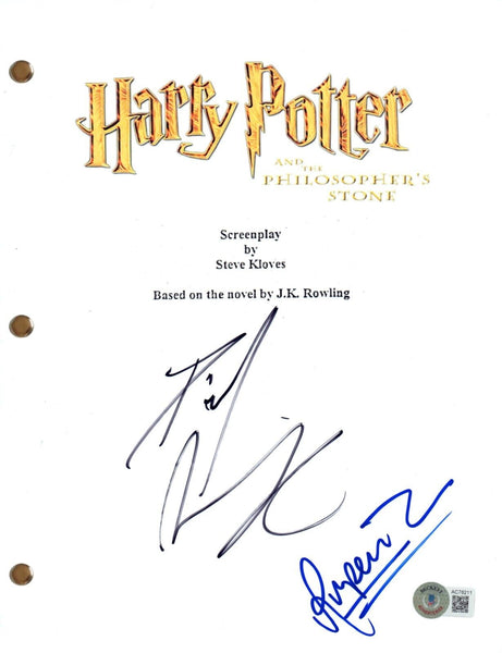 Daniel Radcliffe & Rupert Signed Harry Potter Philosopher's Script Autograph BAS