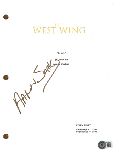 Aaron Sorkin Signed Autograph The West Wing Pilot Script Screenplay Beckett COA