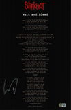 Corey Taylor Signed Slipknot Wait and Bleed Lyrics 11x17 Poster Beckett COA