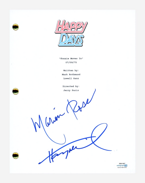 Henry Winkler & Marion Ross Signed Happy Days Episode Script Screenplay ACOA COA