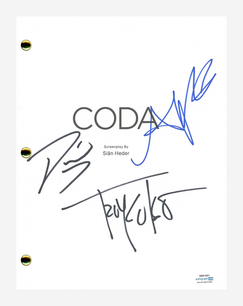 Coda Cast Signed Autographed Movie Script Screenplay Troy Kotsur x3 ACOA COA