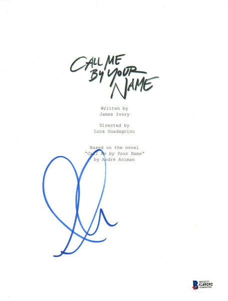 Armie Hammer Signed Autograph CALL ME BY YOUR NAME Movie Script Beckett BAS COA