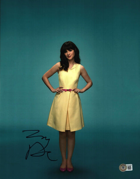 Zooey Deschanel Signed Autographed 11x14 Photo New Girl Actress Beckett COA