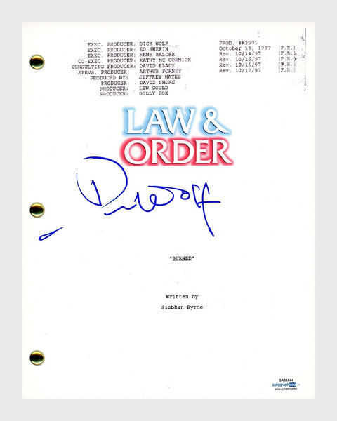 Dick Wolf Signed Autographed Law & Order Burned Episode Script ACOA COA