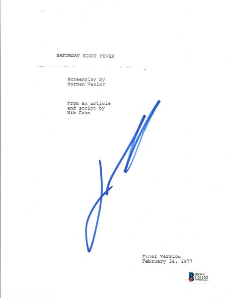 John Travolta Signed Autograph SATURDAY NIGHT FEVER Movie Script Beckett BAS COA