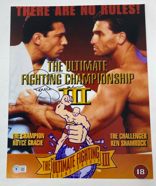 Royce Gracie Signed Autographed 11x14 Photo UFC MMA HOF Fighter Beckett COA