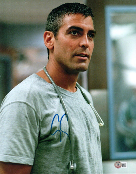 George Clooney ER Signed Autograph 11x14 Photo Doug Ross Beckett COA