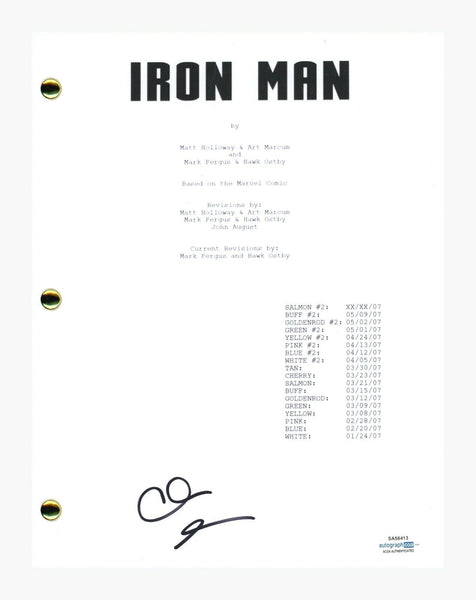 Clark Gregg Signed Autographed Iron Man Movie Script Screenplay ACOA COA