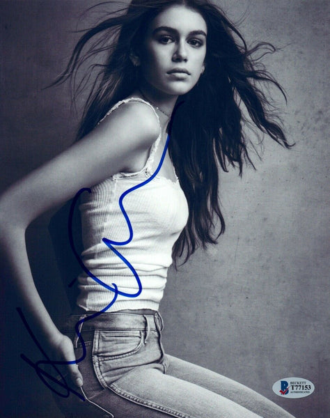 Kaia Gerber Signed Autographed 8x10 Photo Model Beckett BAS COA