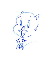 Bob Bergen Signed Autographed Hand Drawn Sketch Porky Pig Looney Tunes COA