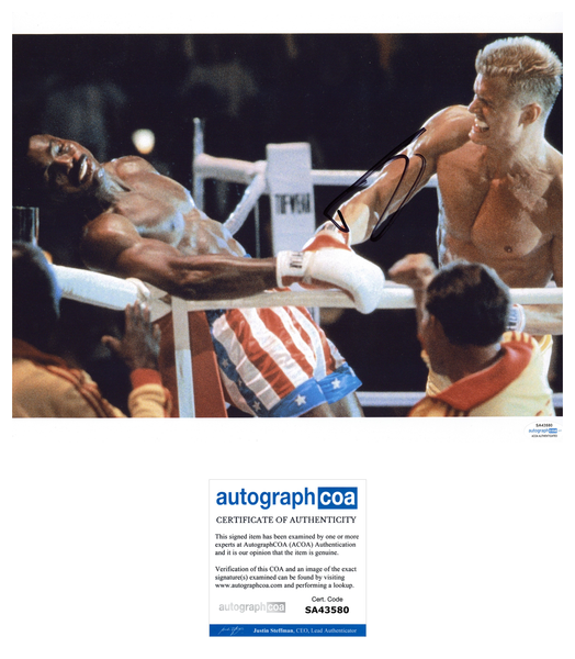 Dolph Lundgren Signed Autographed 11x14 Photo Ivan Drago Rocky IV 4 ACOA COA