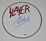 Dave Lombardo Signed Autographed 12" Drumhead SLAYER Drummer Beckett BAS COA