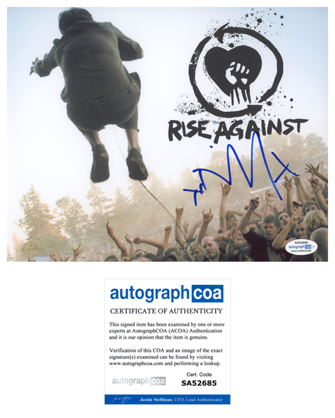 Tim McIlrath Signed Autographed 8x10 Photo Rise Against ACOA COA