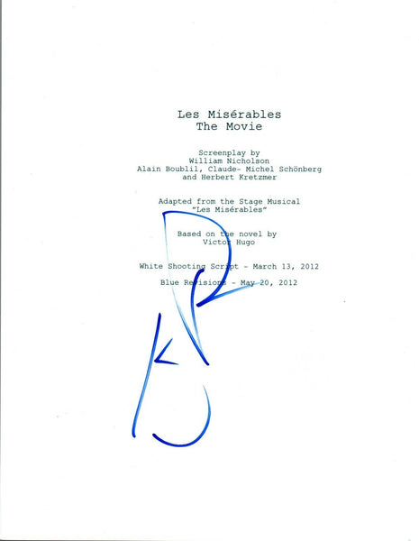 Eddie Redmayne Signed Autographed LES MISERABLES Movie Script COA