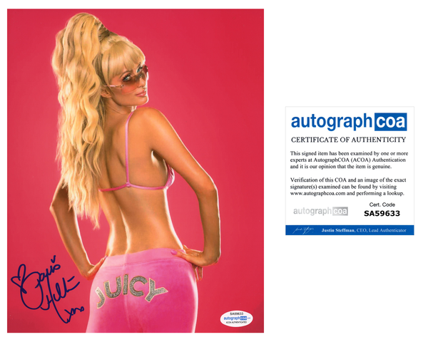 Paris Hilton Signed Autographed 8x10 Photo Sexy Model ACOA COA