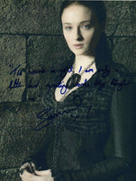 Sophie Turner Signed Autographed 8x10 Photo Game of Thrones RARE QUOTE COA VD