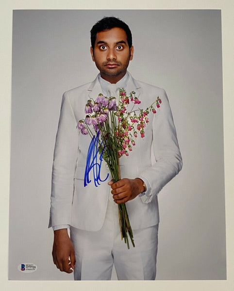 Aziz Ansari Signed Autographed 11x14 Photo PARKS AND RECREATION Beckett BAS COA