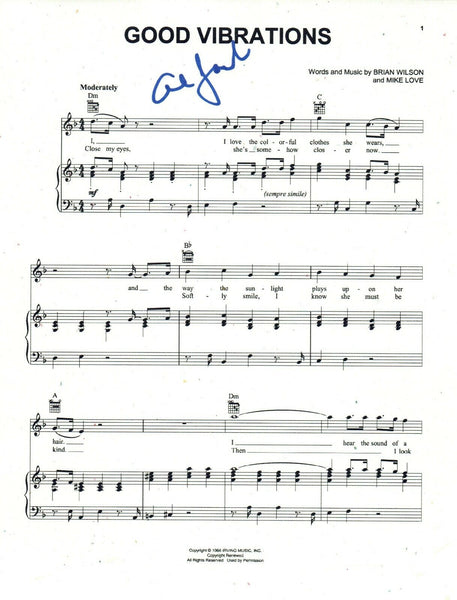 Al Jardine Signed Autographed The Beach Boys GOOD VIBRATIONS Music Sheet COA