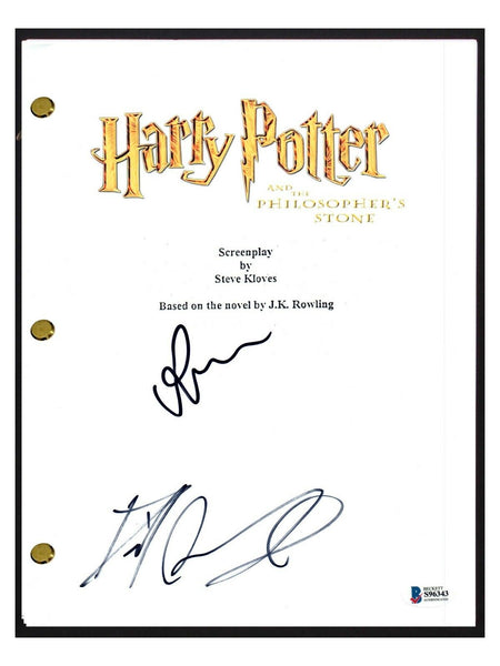 Daniel Radcliffe Rupert Grint Signed HARRY POTTER Philosophers Script BAS COA