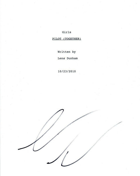 Lena Dunham Signed Autographed GIRLS Pilot Episode Script COA VD
