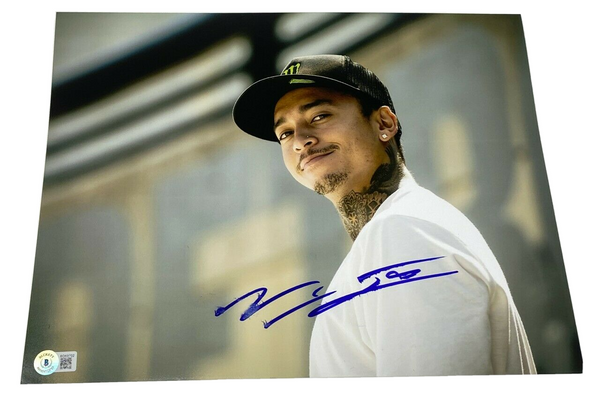 Nyjah Huston Signed Autographed 11x14 Photo Olympics Skateboarder Beckett COA