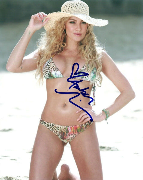 Amber Nichole Miller Signed Autograph 8x10 Photo Hot Sexy Model Bikini Pose COA