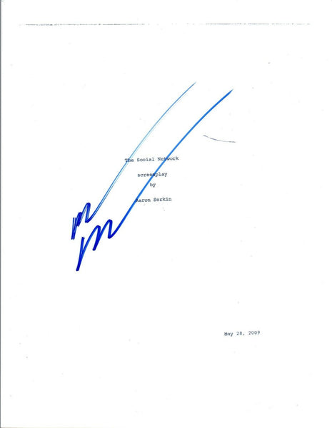 Andrew Garfield Signed Autographed THE SOCIAL NETWORK Script COA VD