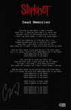 Corey Taylor Signed Slipknot Dead Memories Lyrics 11x17 Poster Beckett COA