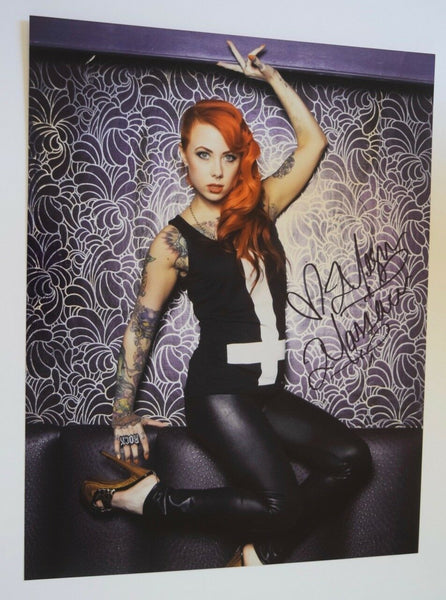 Megan Massacre Signed Autograph 11x14 Photo Tattoo Artist NY INK Hot Sexy COA VD