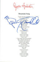 Perry Ferrell Signed Autograph Jane's Addiction MOUNTAIN SONG Lyric Sheet COA