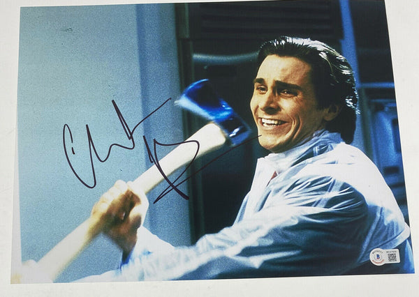 Christian Bale Signed Autographed 11x14 Photo American Psycho Beckett BAS COA