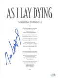 Tim Lambesis Signed As I Lay Dying Through Struggle Song Lyric Sheet ACOA COA