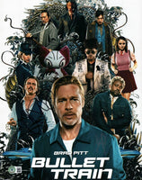 Brad Pitt & Aaron Taylor-Johnson Signed 11x14 Photo Bullet Train Beckett COA