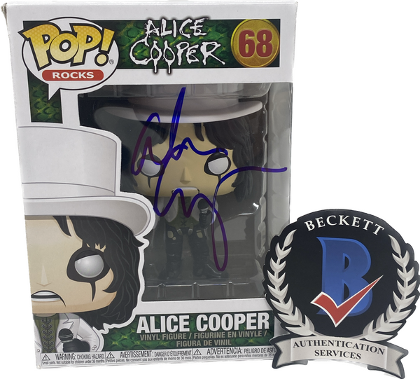 Alice Cooper Signed Autographed Funko Pop Rocks Figure #68 Beckett BAS COA