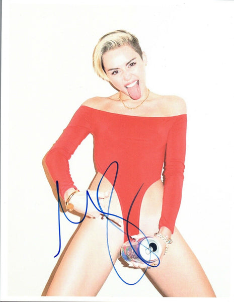 Miley Cyrus Signed Autographed 8x10 Photo Hot Sexy Pose COA VD