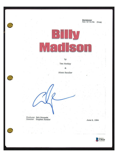 Adam Sandler Signed Autograph Billy Madison Movie Script Screenplay Beckett COA