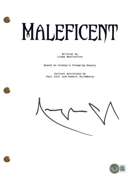 Angelina Jolie Signed Autograph Maleficent Movie Script Screenplay Beckett COA