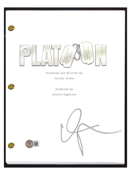 Willem Dafoe Signed Autographed Platoon Movie Script Full Screenplay Beckett COA