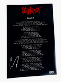 Corey Taylor Signed Slipknot Snuff 11x17 Lyric Poster Photo Beckett COA