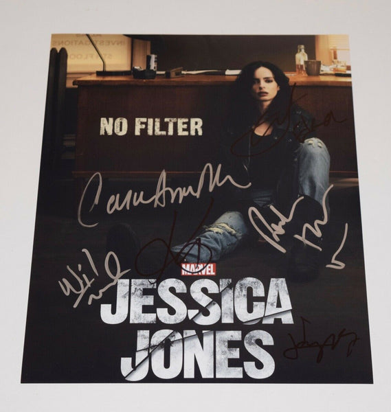 Jessica Jones Cast Signed 11x14 Photo x6 Krysten Ritter Carrie Anne Moss Eka COA