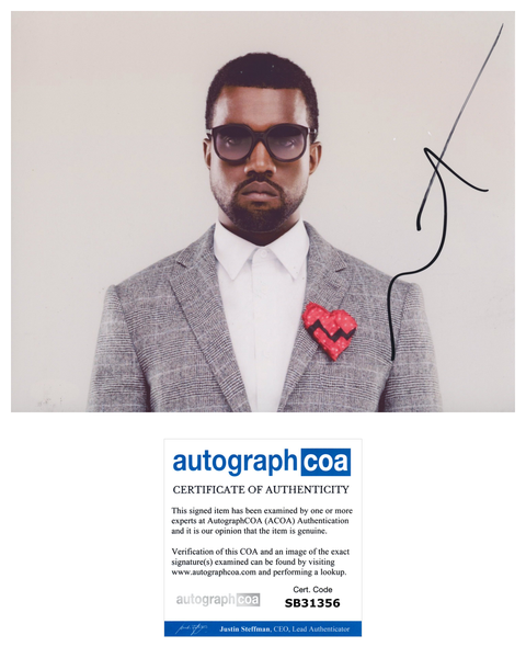 Kanye West Signed Autographed 8x10 Photo Rapper Ye ACOA COA