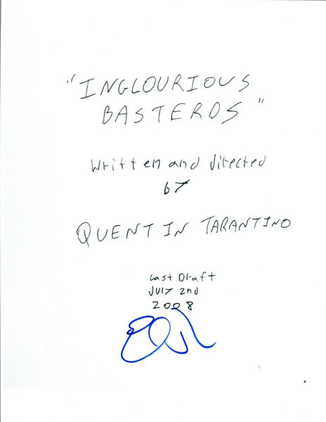 Eli Roth Signed Autographed INGLOURIOUS BASTERDS Movie Script COA