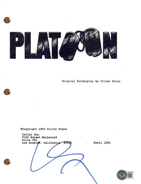 Willem Dafoe Signed Autograph Platoon Full Movie Script Screenplay Beckett COA