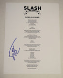 Brent Fitz Signed Autograph Slash & The Conspirators World of Fire Lyric Sheet