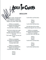 William Duvall Signed Autographed HOLLOW Alice in Chains Lyric Sheet COA
