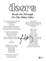 Robby Krieger Signed The Doors BREAK ON THROUGH Song Lyric Sheet Beckett BAS COA