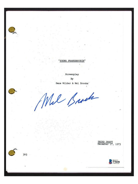 Mel Brooks Signed Autographed YOUNG FRANKENSTEIN Movie Script Beckett BAS COA