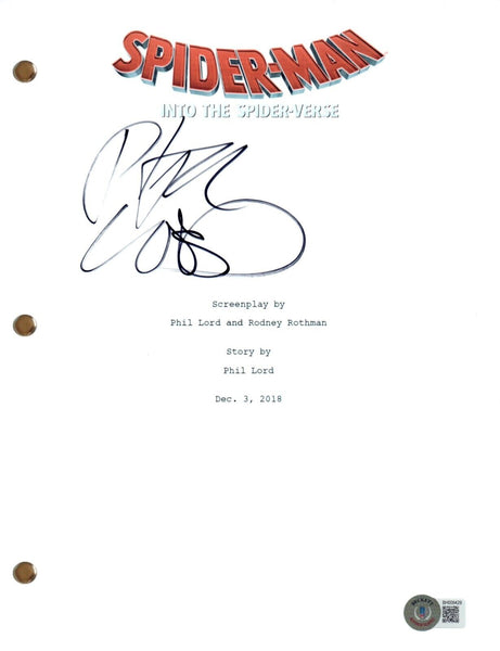 Phil Lord Signed Autograph Spider-Man Into the Spider-Verse Movie Script BAS COA