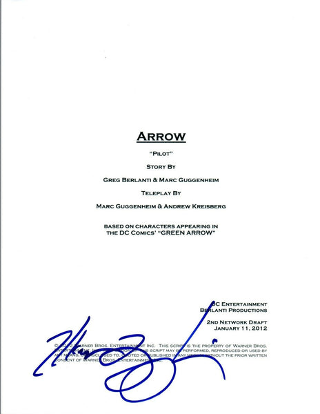 Marc Guggenheim Signed Autographed ARROW Pilot Episode Script COA AB