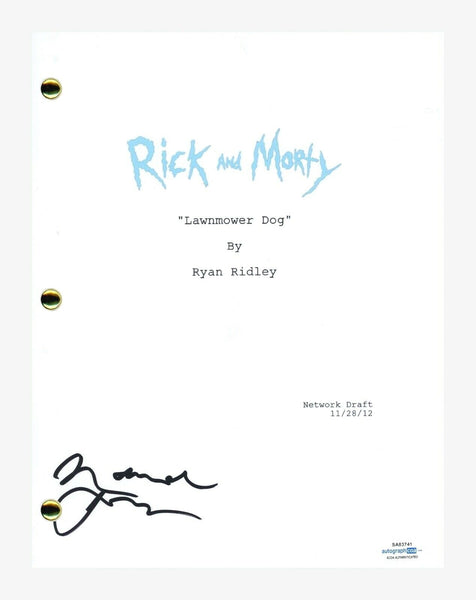 Maurice LaMarche Signed Autographed Rick and Morty Lawnmower Dog Script ACOA COA